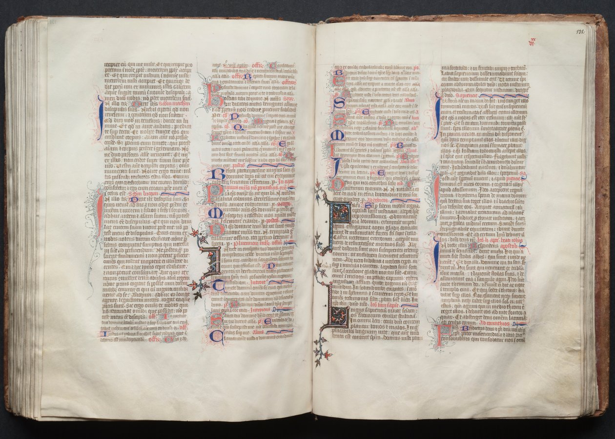 Mszał Gotha: Fol. 132r, Tekst, c. 1375. autorstwa Master of the Boqueteaux