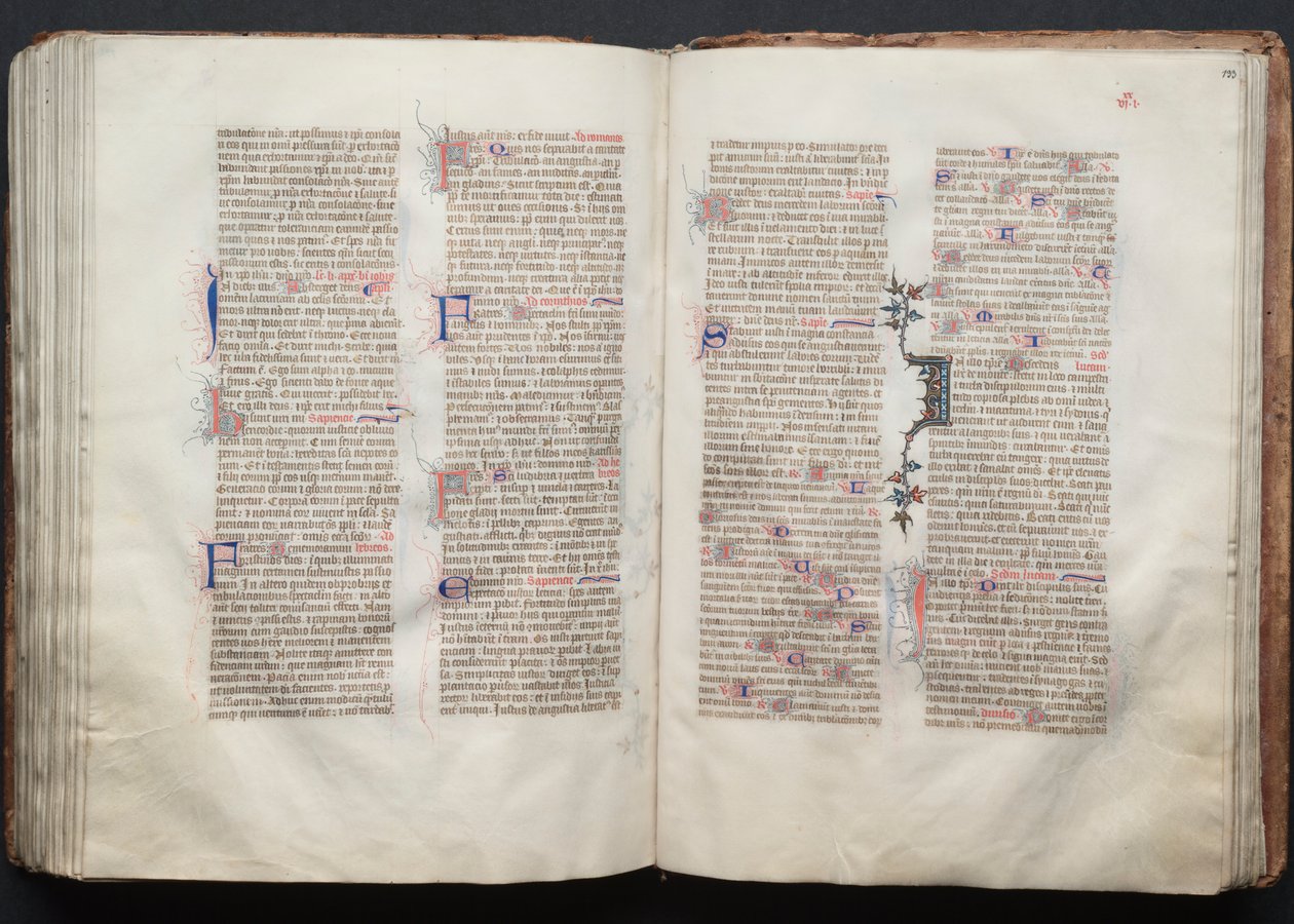 Mszał Gotha: Fol. 133r, Tekst, c. 1375. autorstwa Master of the Boqueteaux