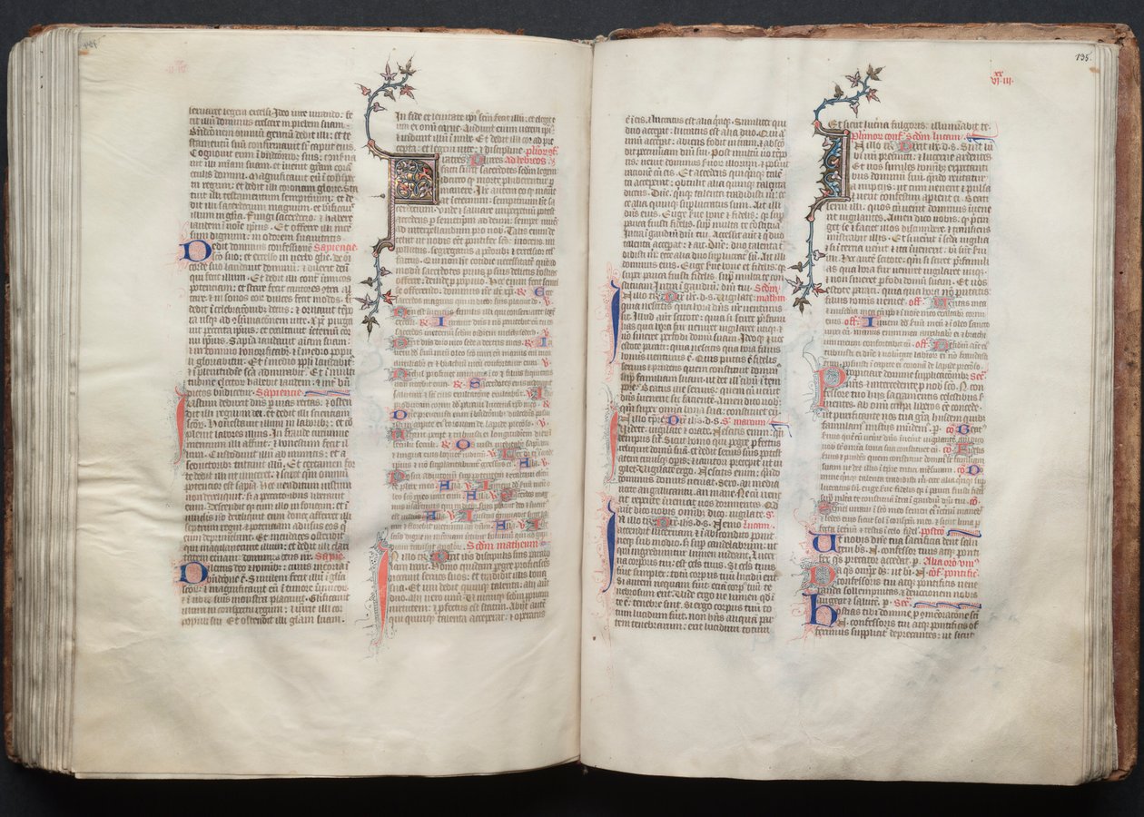 Mszał Gotha: Fol. 135r, Tekst, c. 1375. autorstwa Master of the Boqueteaux
