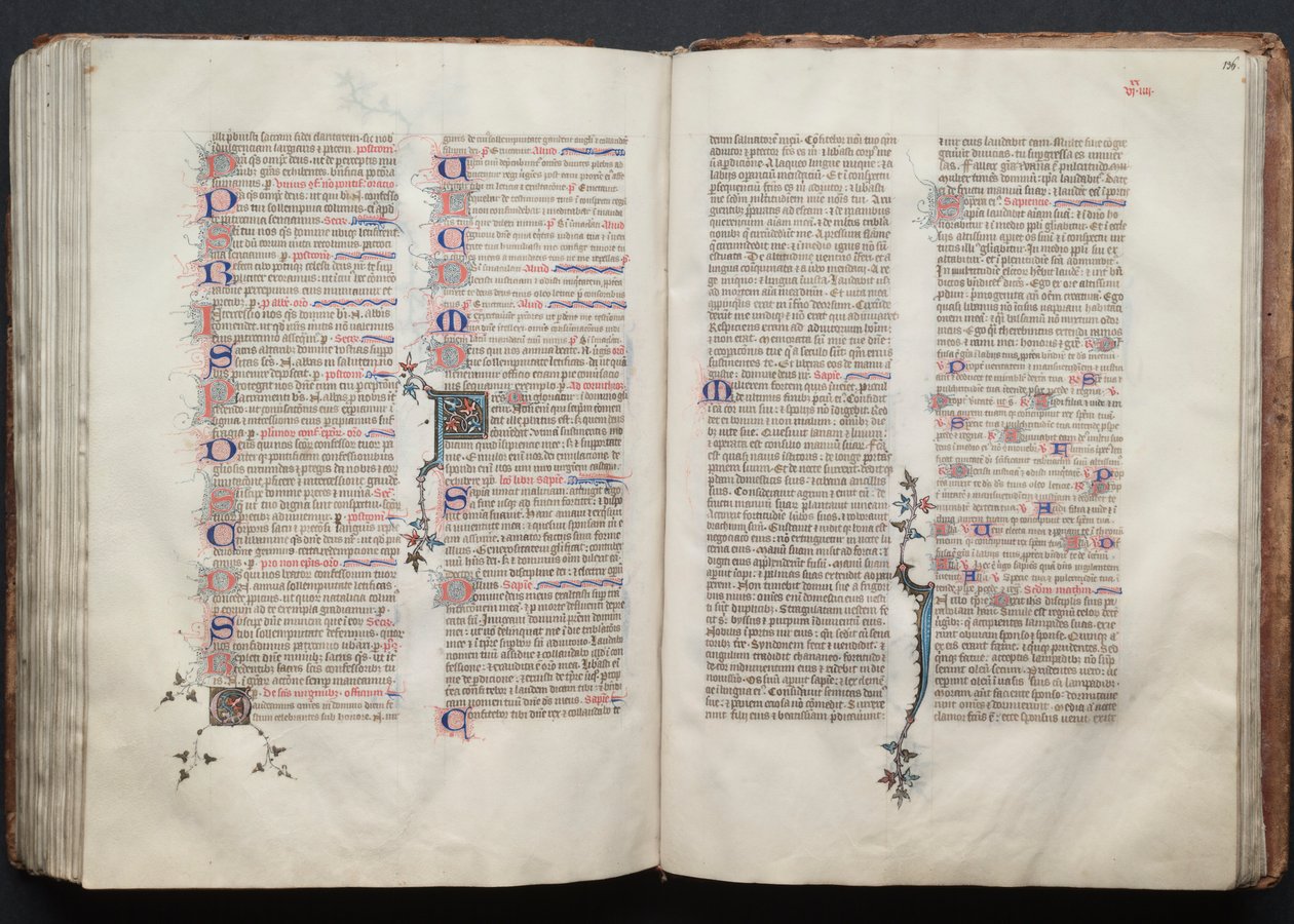 Mszał Gotha: Fol. 135v, Tekst, c. 1375. autorstwa Master of the Boqueteaux