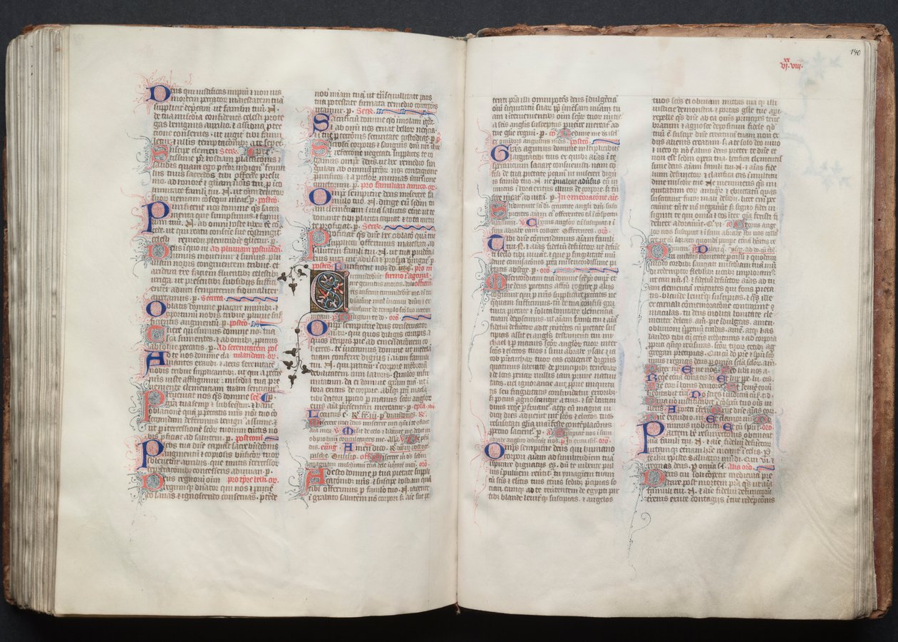 Mszał Gotha: Fol. 140r, Tekst, c. 1375. autorstwa Master of the Boqueteaux
