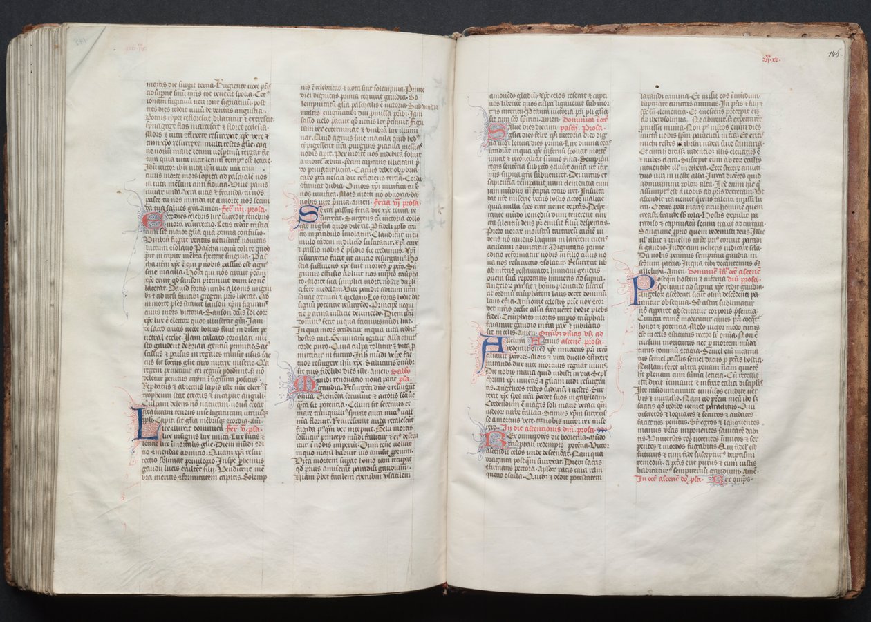 Mszał Gotha: Fol. 146r, Tekst, ok. n.e. 1375. autorstwa Master of the Boqueteaux