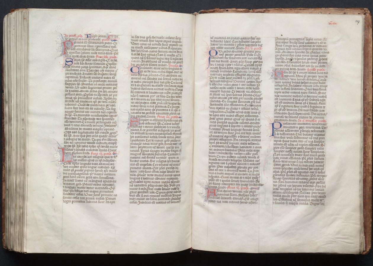 Mszał Gotha: Fol. 147r, Tekst, ok. n.e. 1375. autorstwa Master of the Boqueteaux
