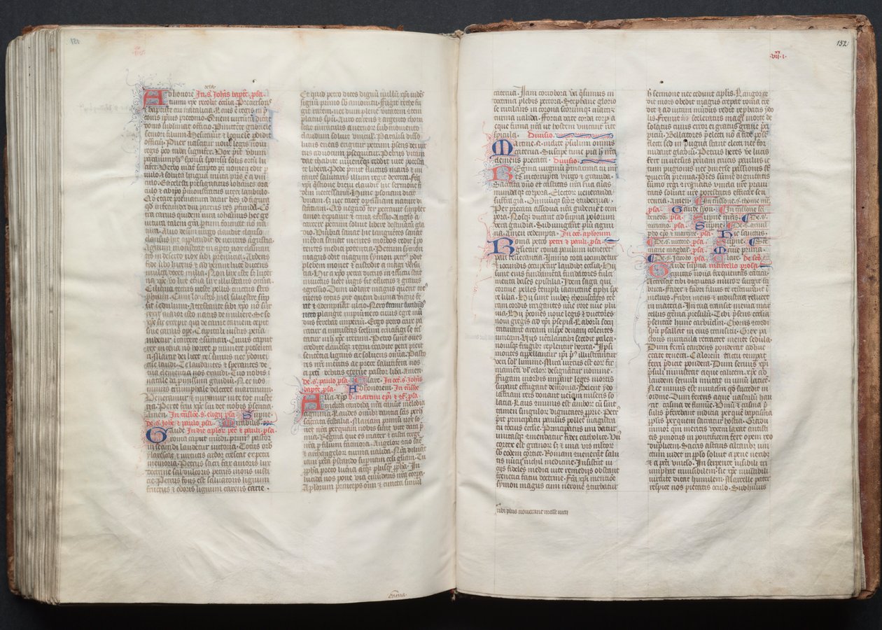 Mszał Gotha: Fol. 151v, Tekst, c. 1375. autorstwa Master of the Boqueteaux