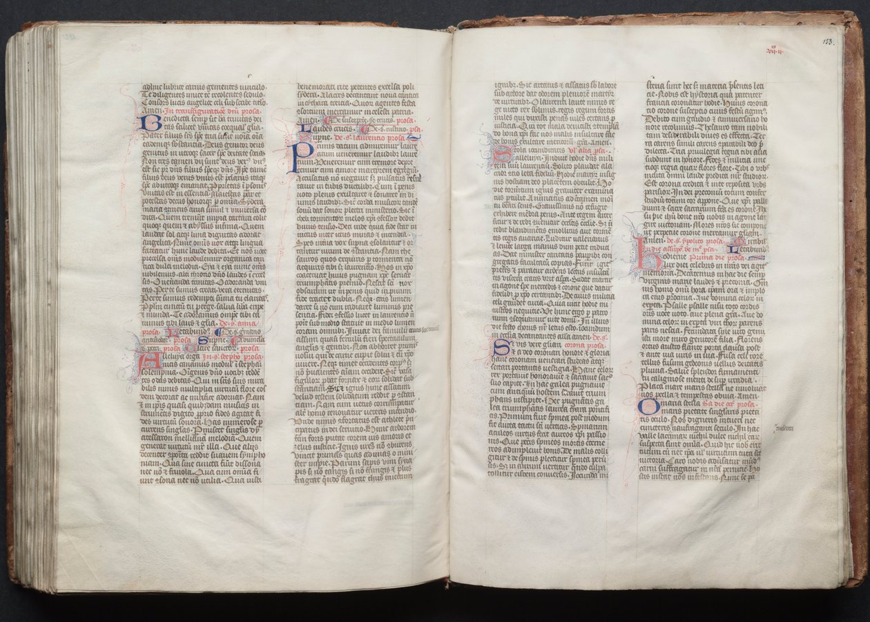 Mszał Gotha: Fol. 153r, Tekst, ok. 153r. 1375. autorstwa Master of the Boqueteaux