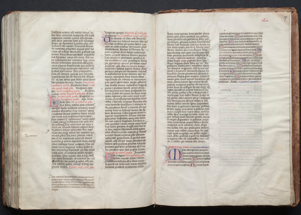 Mszał Gotha: Fol. 156v, Tekst, c. 1375. autorstwa Master of the Boqueteaux
