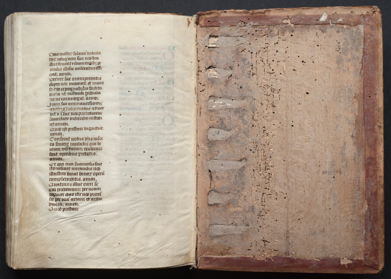 Mszał Gotha: Fol. 164v, Tekst, c. 1375. autorstwa Master of the Boqueteaux