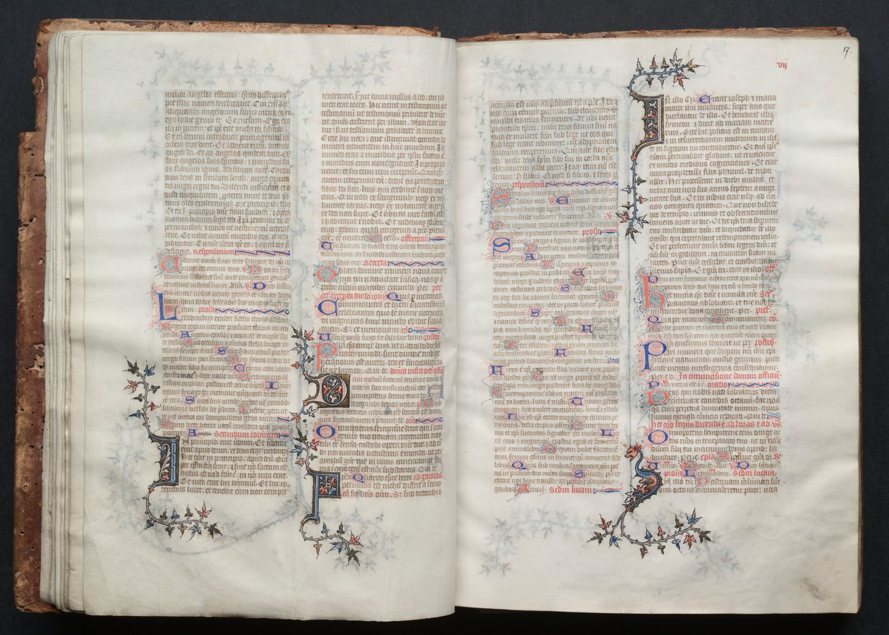 Mszał Gotha: Fol. 17r, Tekst, c. 1375. autorstwa Master of the Boqueteaux