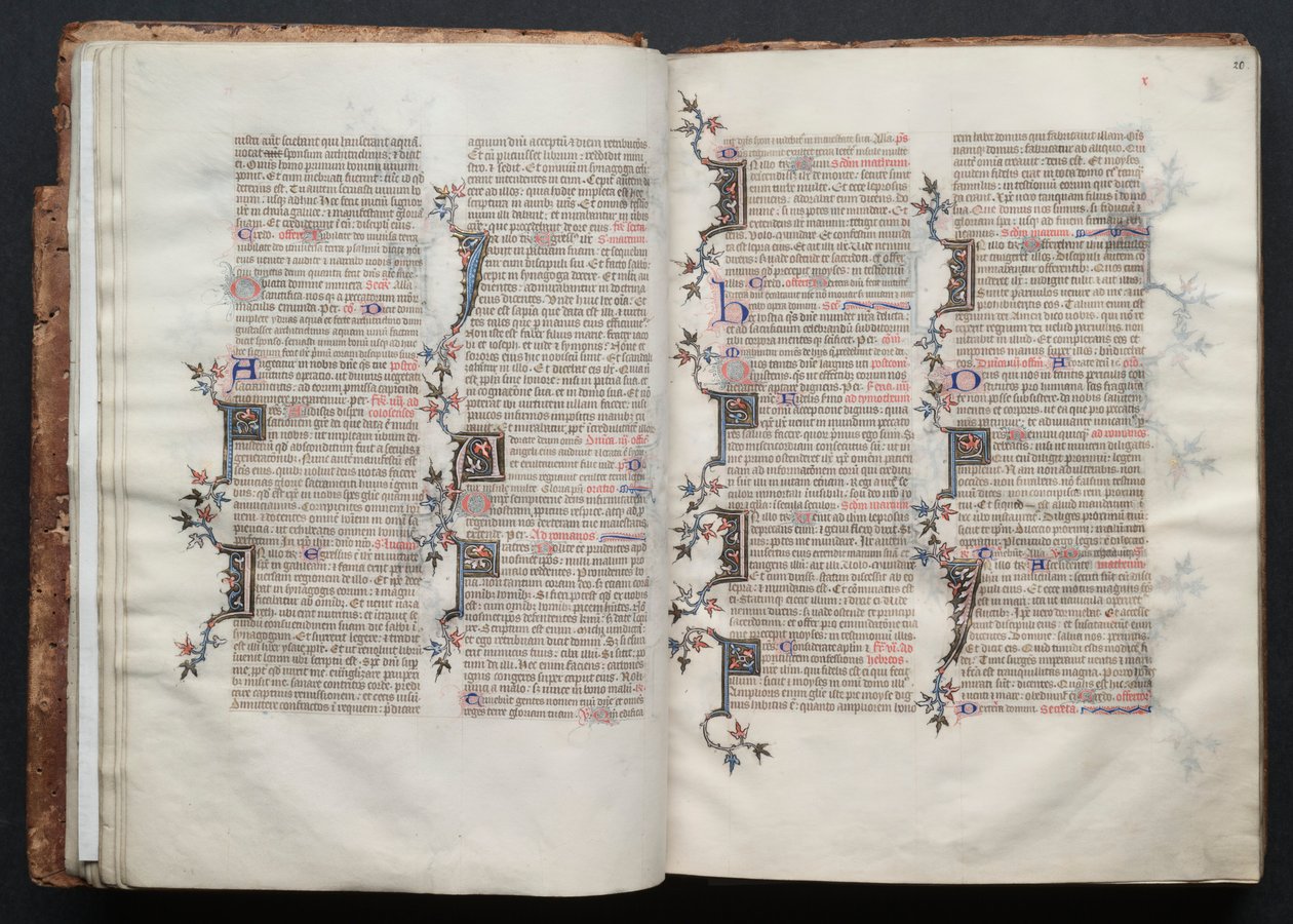 Mszał Gotha: Fol. 20r, Tekst, c. 1375. autorstwa Master of the Boqueteaux