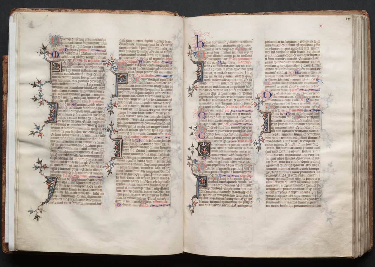 Mszał Gotha: Fol. 20v, tekst, ok. 1375. autorstwa Master of the Boqueteaux
