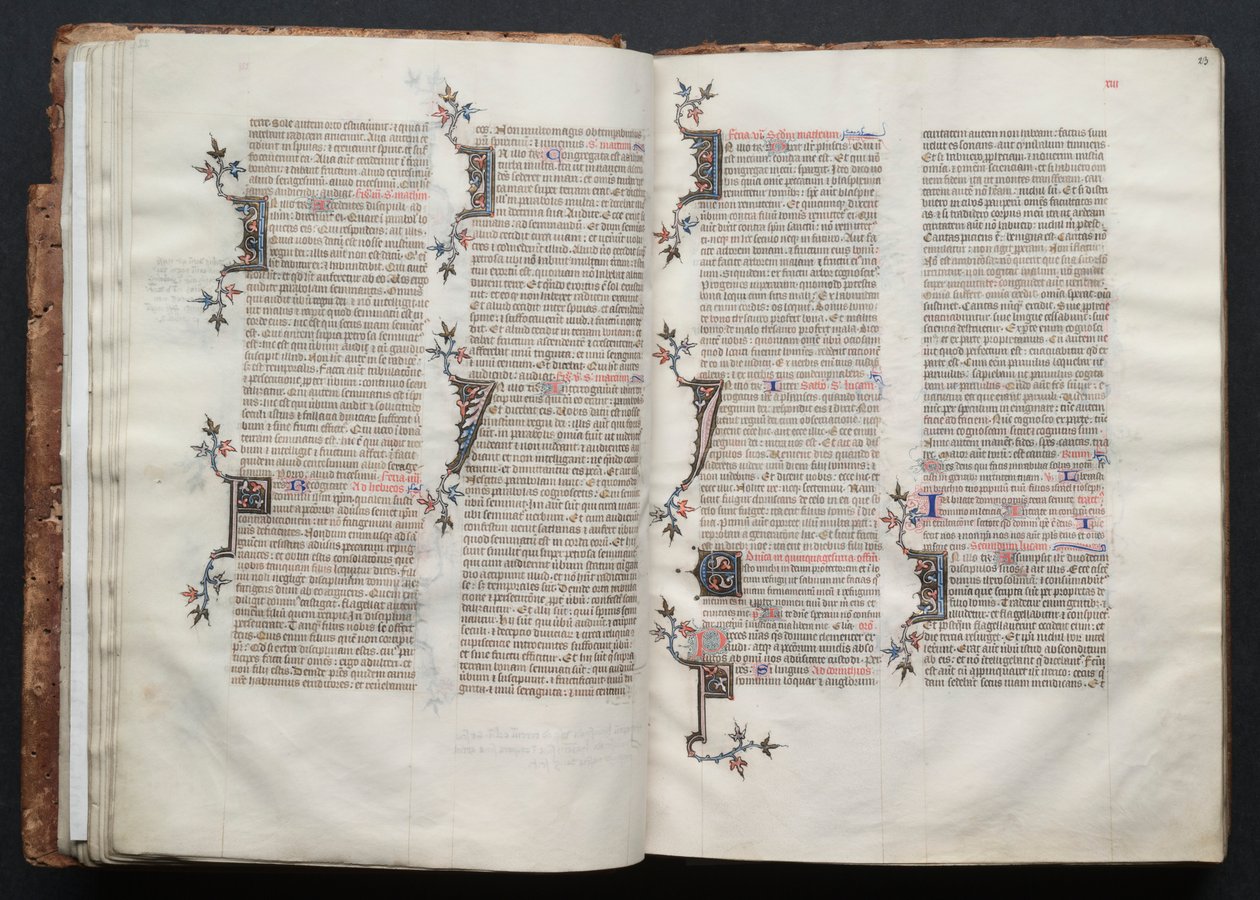 Mszał Gotha: Fol. 23r, Tekst, c. 1375. autorstwa Master of the Boqueteaux