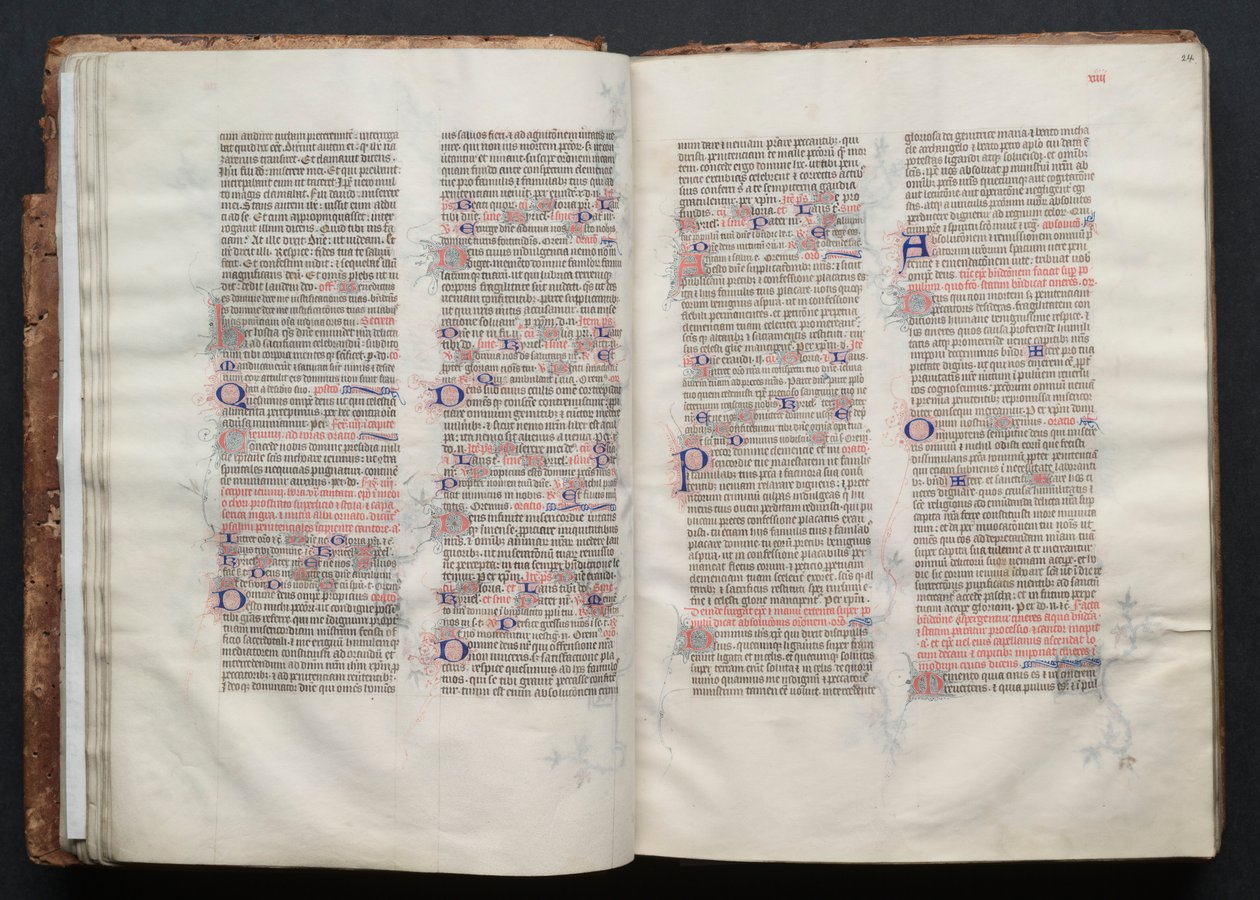 Mszał Gotha: Fol. 24r, Tekst, c. 1375. autorstwa Master of the Boqueteaux