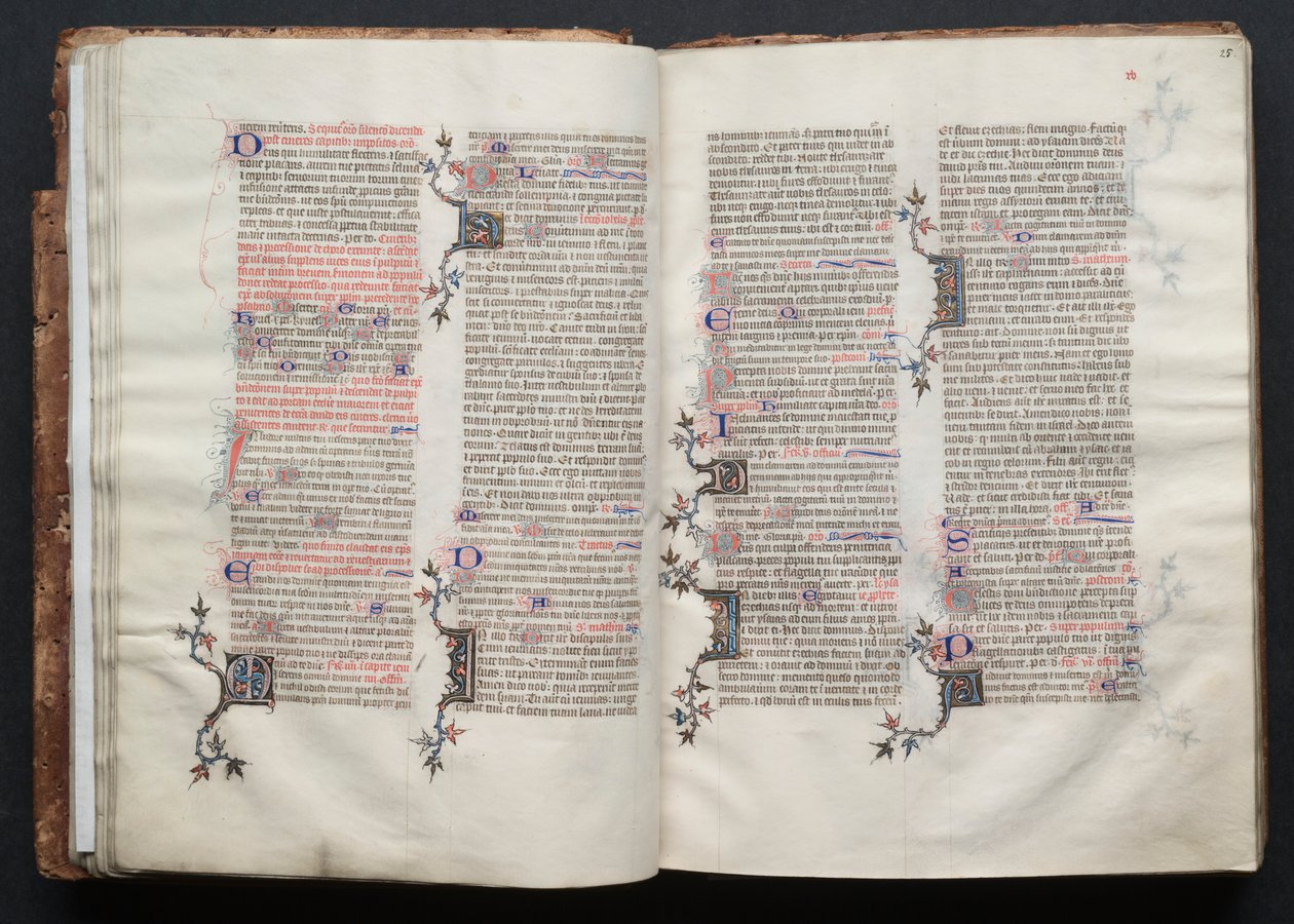 Mszał Gotha: Fol. 25r, Tekst, c. 1375. autorstwa Master of the Boqueteaux