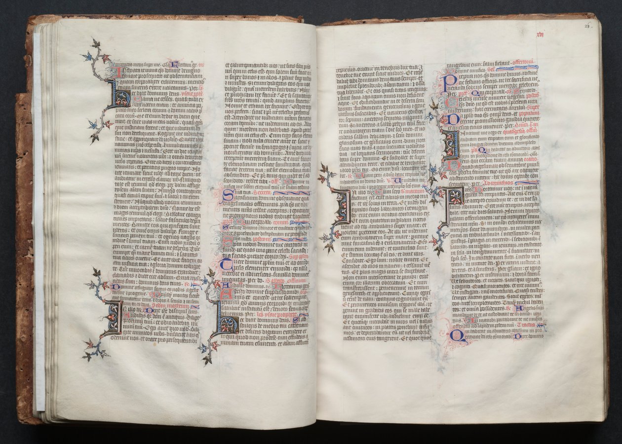 Mszał Gotha: Fol. 26r, Tekst, c. 1375. autorstwa Master of the Boqueteaux