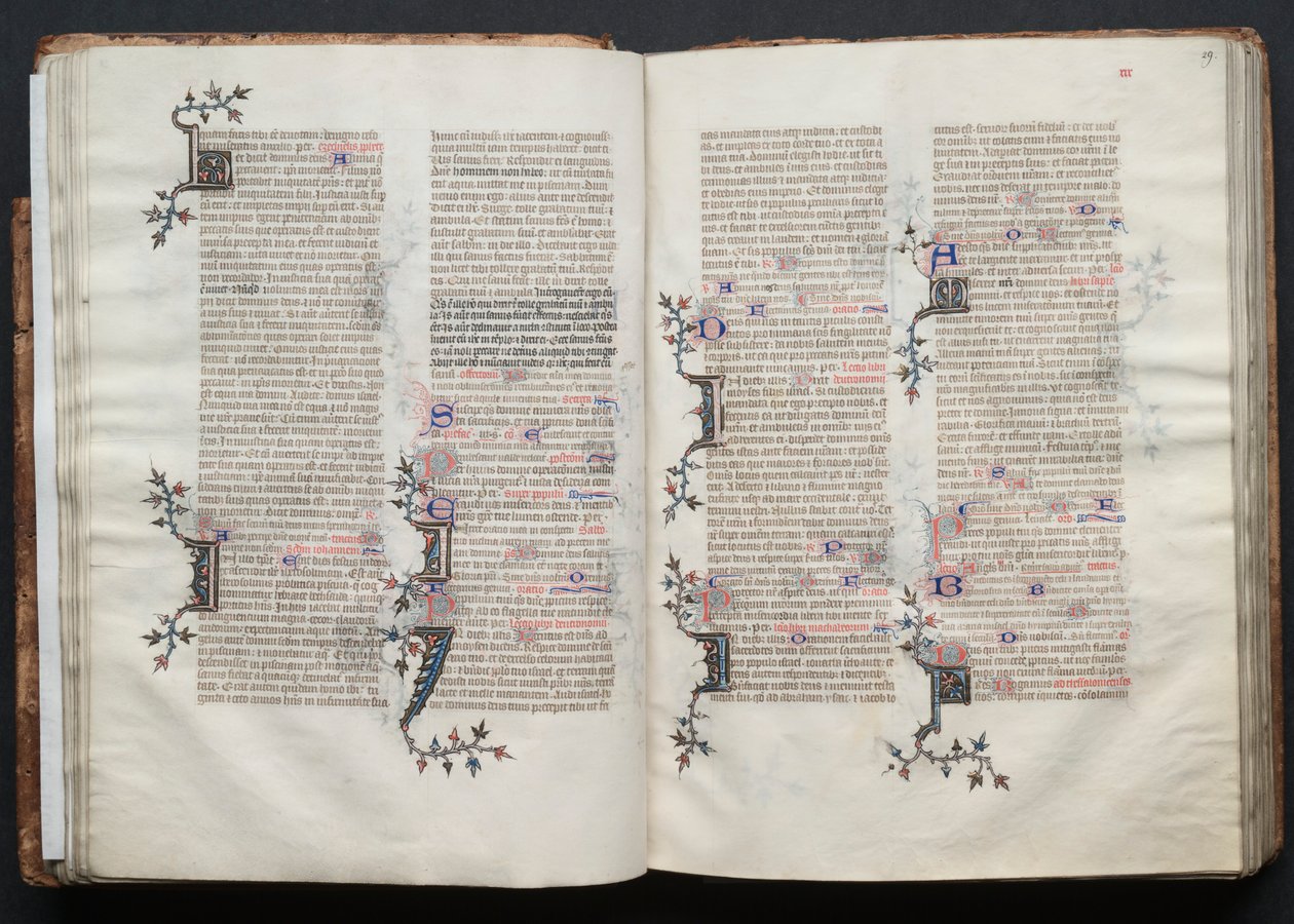 Mszał Gotha: Fol. 29r, Tekst, c. 1375. autorstwa Master of the Boqueteaux