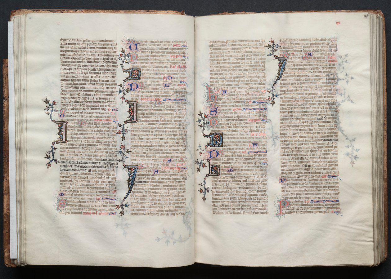 Mszał Gotha: Fol. 30v, tekst, ok. 1375. autorstwa Master of the Boqueteaux