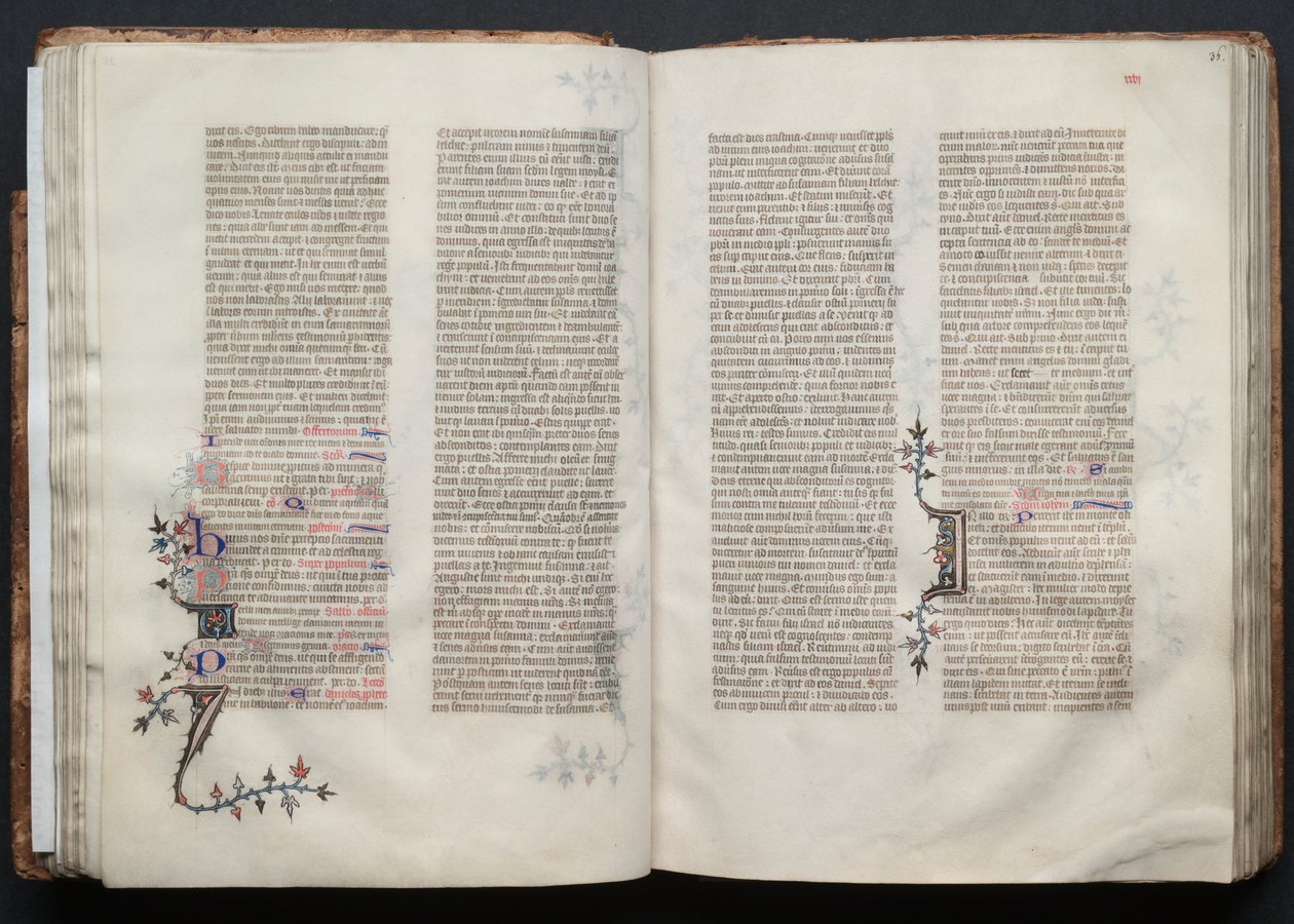 Mszał Gotha: Fol. 36r, Tekst, c. 1375. autorstwa Master of the Boqueteaux
