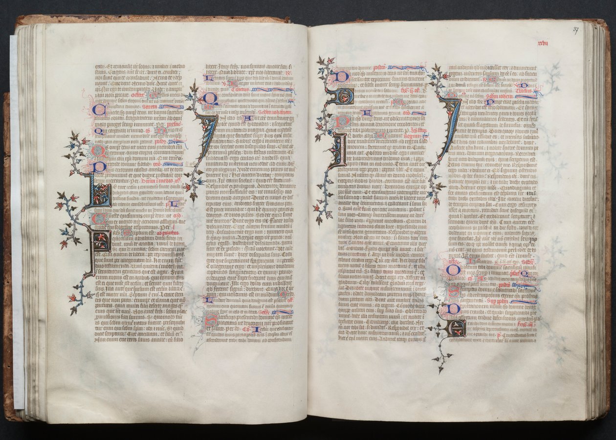 Mszał Gotha: Fol. 36v, Tekst, c. 1375. autorstwa Master of the Boqueteaux