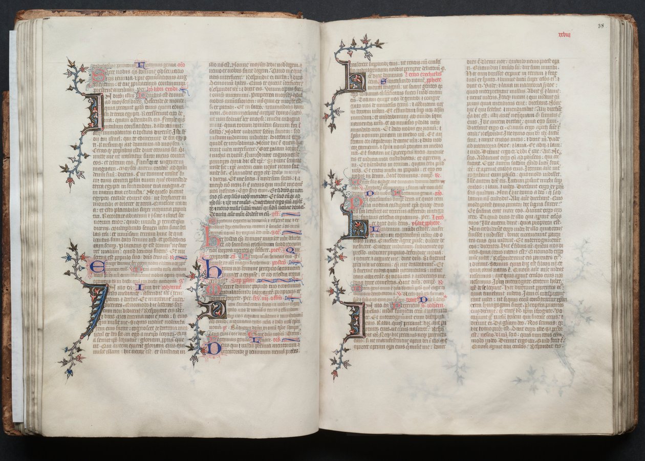 Mszał Gotha: Fol. 38r, Tekst, c. 1375. autorstwa Master of the Boqueteaux