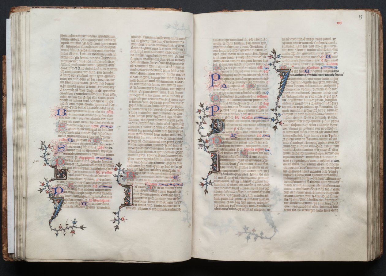 Mszał Gotha: Fol. 38v, Tekst, c. 1375. autorstwa Master of the Boqueteaux