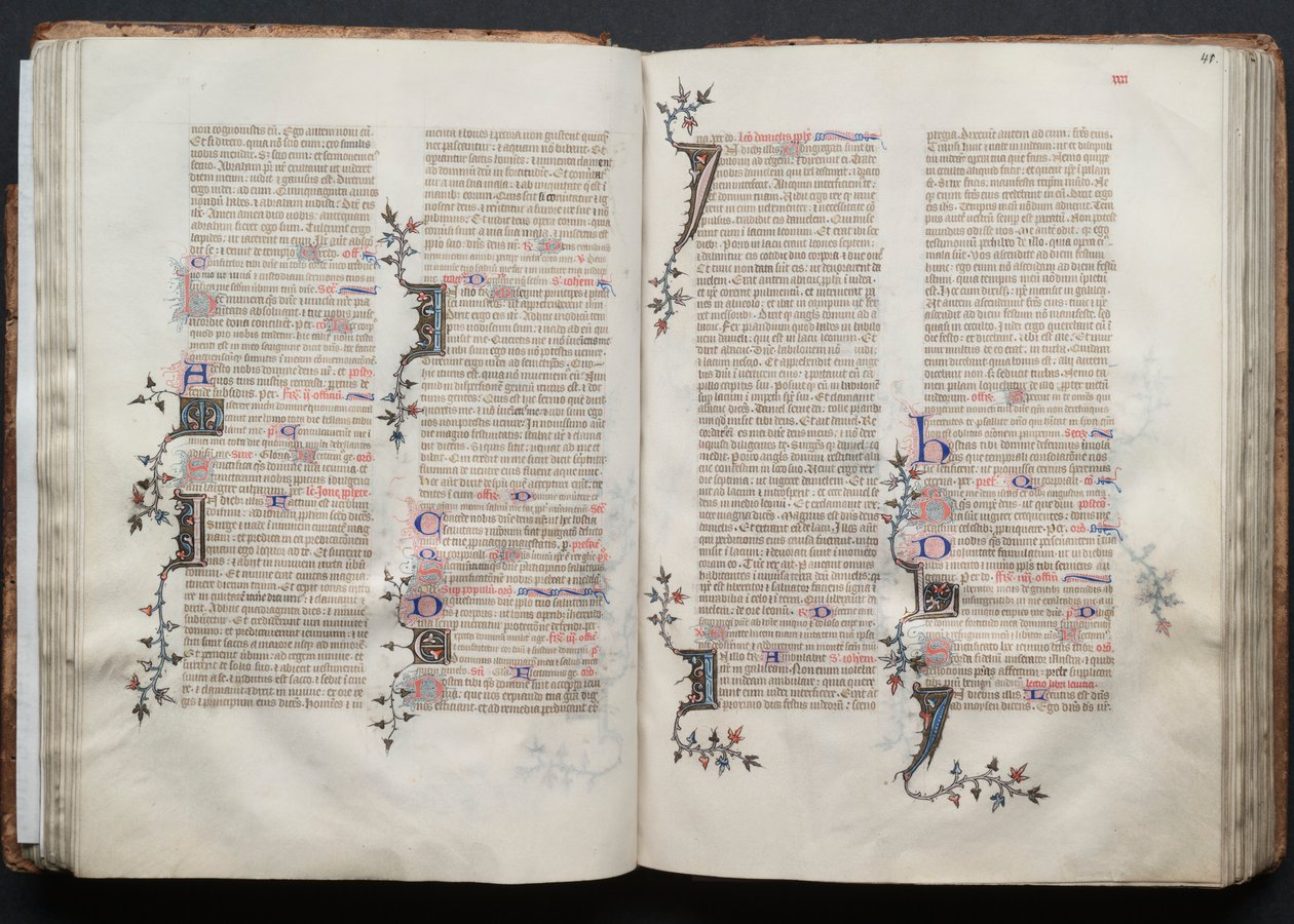 Mszał Gotha: Fol. 40v, tekst, ok. 1375. autorstwa Master of the Boqueteaux