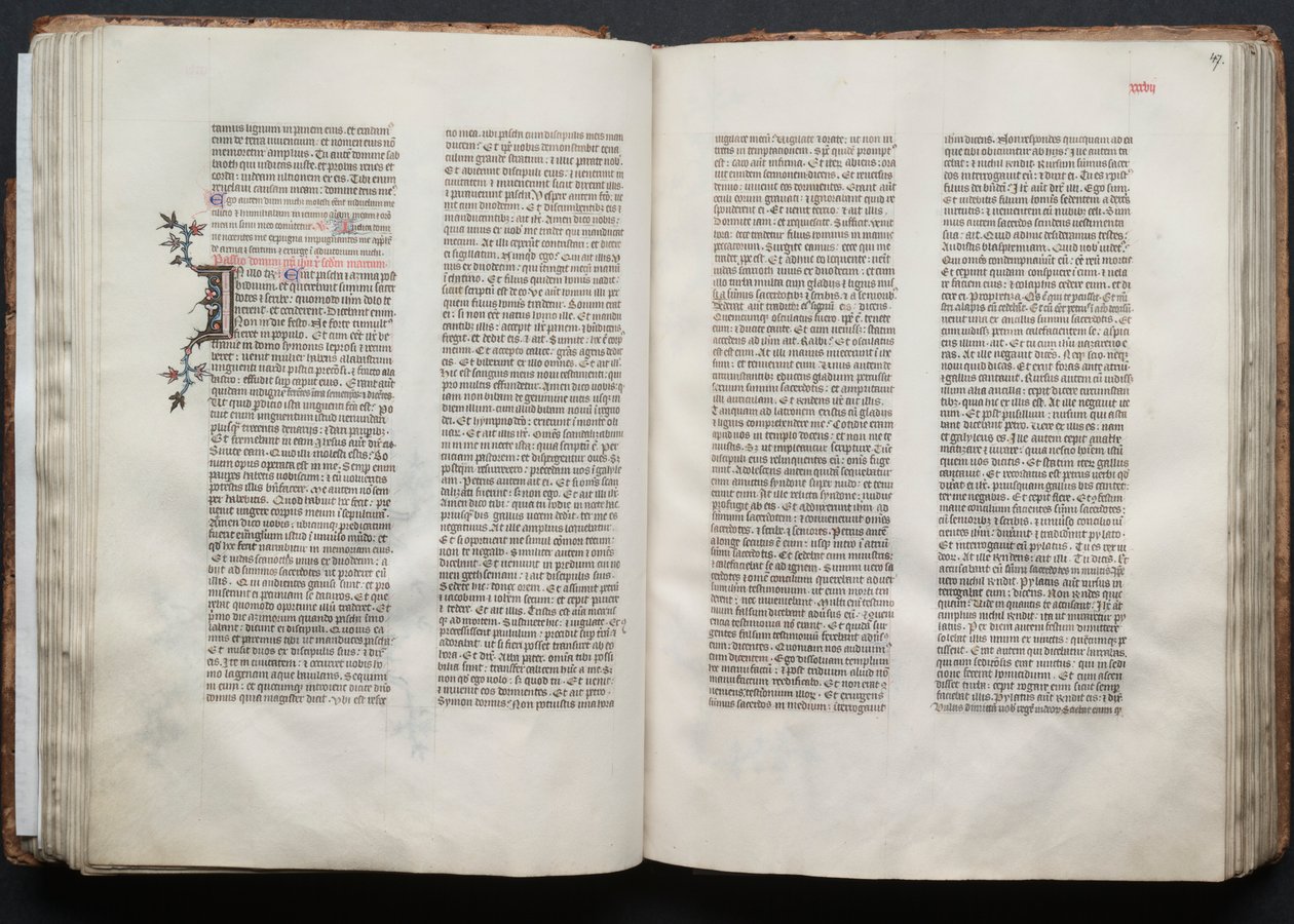 Mszał Gotha: Fol. 46v, Tekst, c. 1375. autorstwa Master of the Boqueteaux