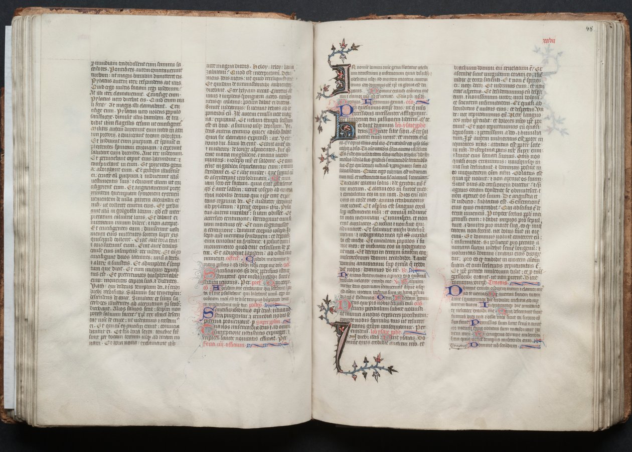 Mszał Gotha: Fol. 47v, Tekst, c. 1375. autorstwa Master of the Boqueteaux
