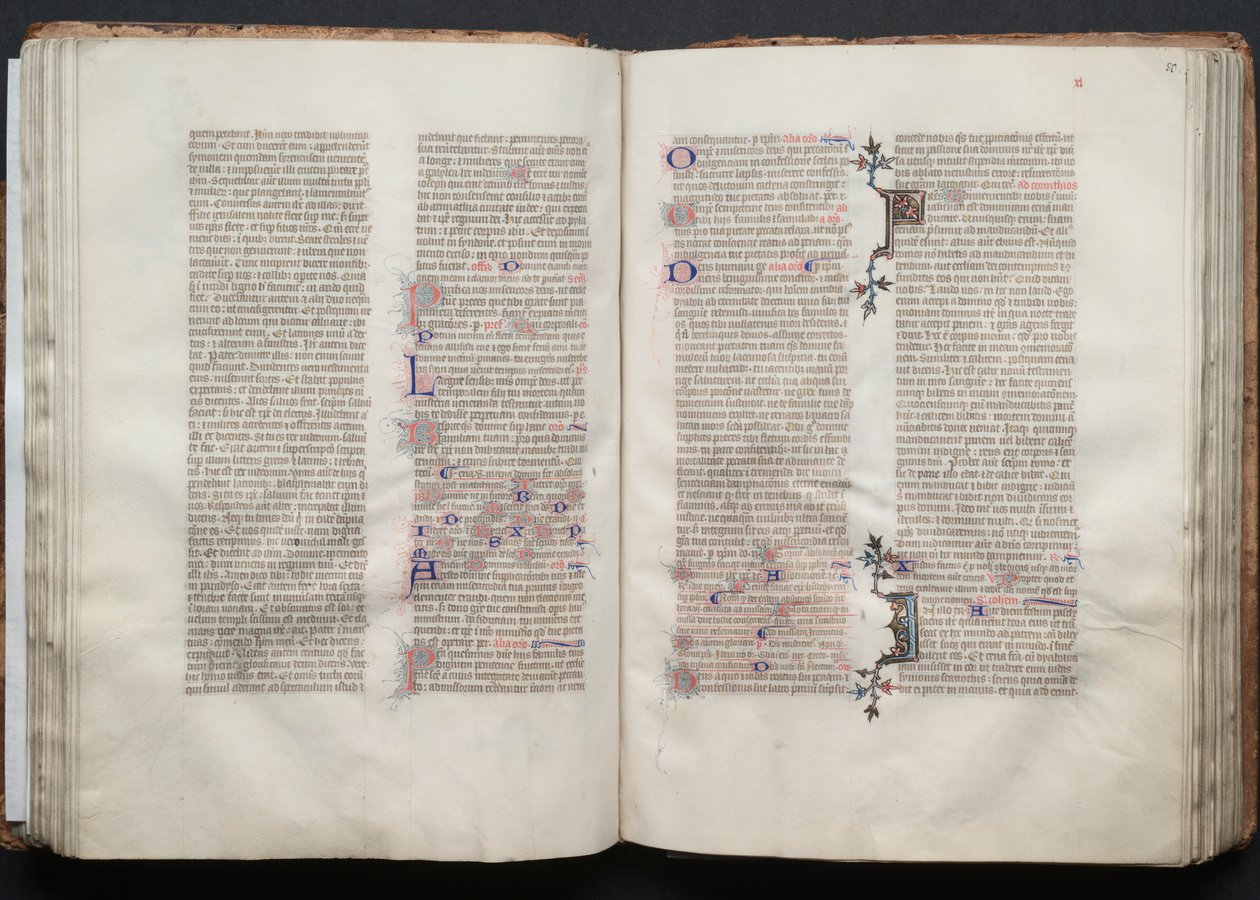 Mszał Gotha: Fol. 49v, Tekst, c. 1375. autorstwa Master of the Boqueteaux
