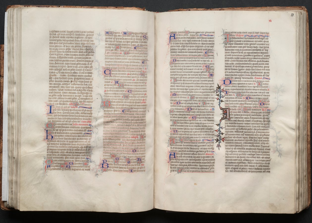 Mszał Gotha: Fol. 50v, tekst, ok. 1375. autorstwa Master of the Boqueteaux
