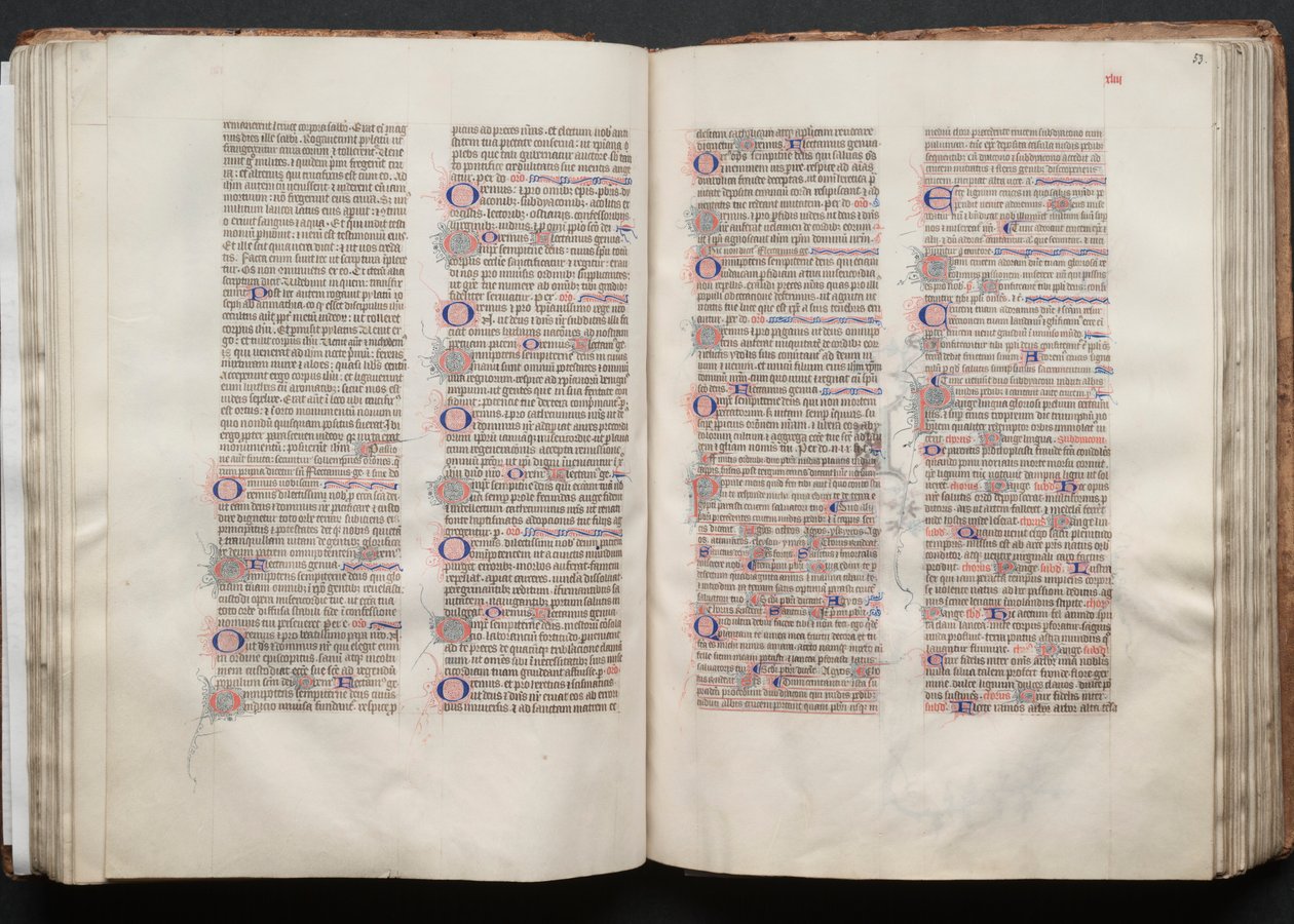 Mszał Gotha: Fol. 52v, Tekst, c. 1375. autorstwa Master of the Boqueteaux