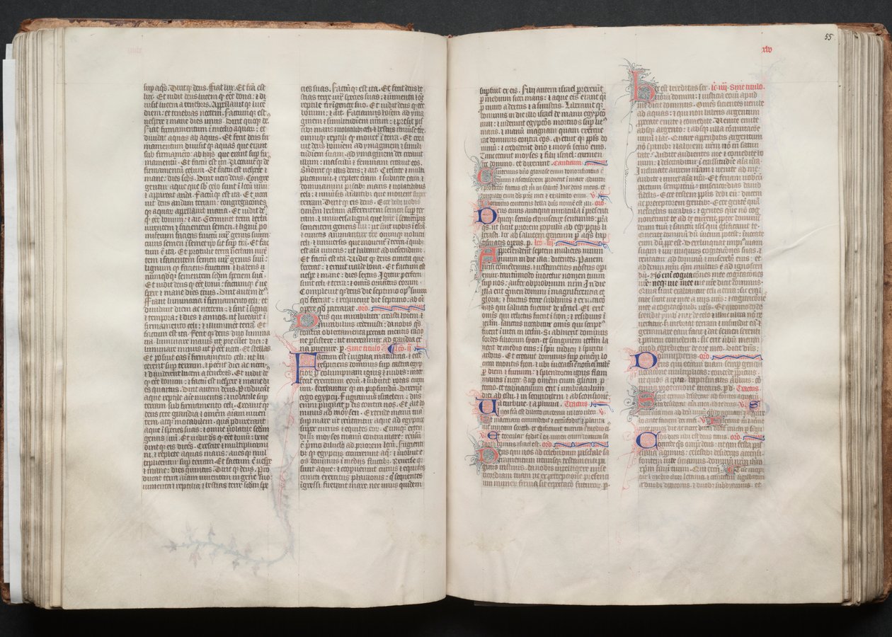 Mszał Gotha: Fol. 54v, Tekst, c. 1375. autorstwa Master of the Boqueteaux