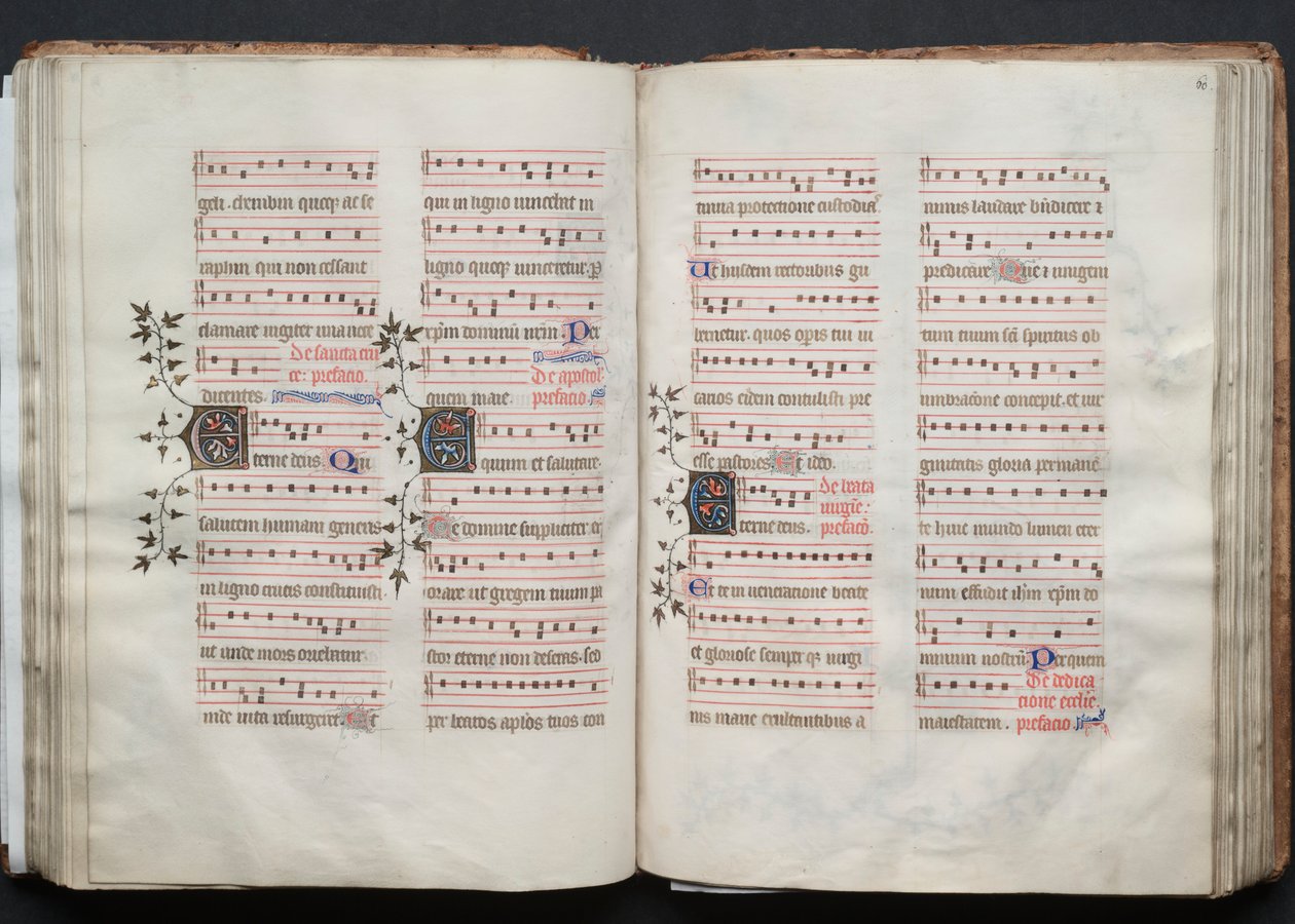 Mszał Gotha: Fol. 60r, Tekst, c. 1375. autorstwa Master of the Boqueteaux