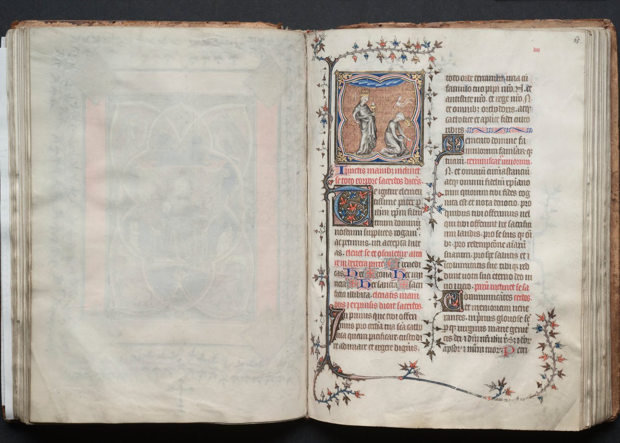 Mszał Gotha: Fol. 65r, Kościół i Synagoga, ok. 1965r. 1375. autorstwa Master of the Boqueteaux