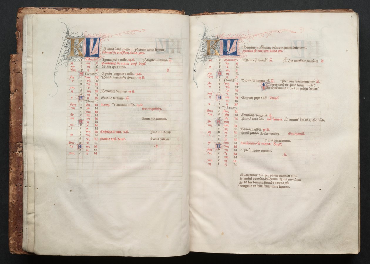 Mszał Gotha: Fol. 6r, Tekst, c. 1375. autorstwa Master of the Boqueteaux