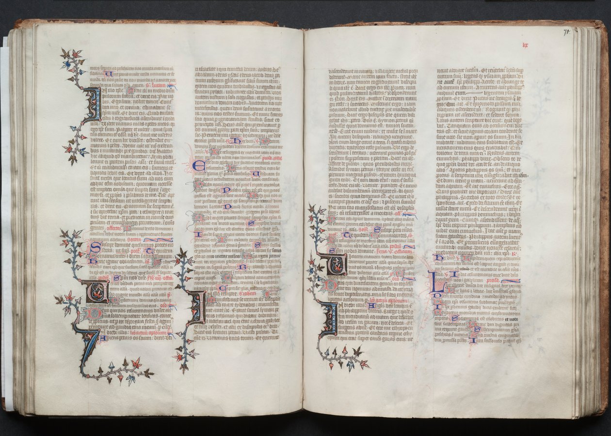 Mszał Gotha: Fol. 71r, Tekst, c. 1375. autorstwa Master of the Boqueteaux