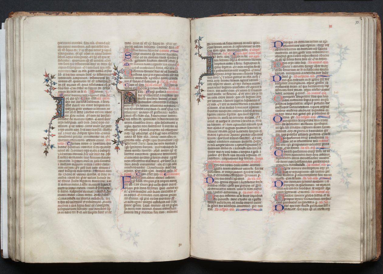 Mszał Gotha: Fol. 72v, Tekst, ok. 1375. autorstwa Master of the Boqueteaux