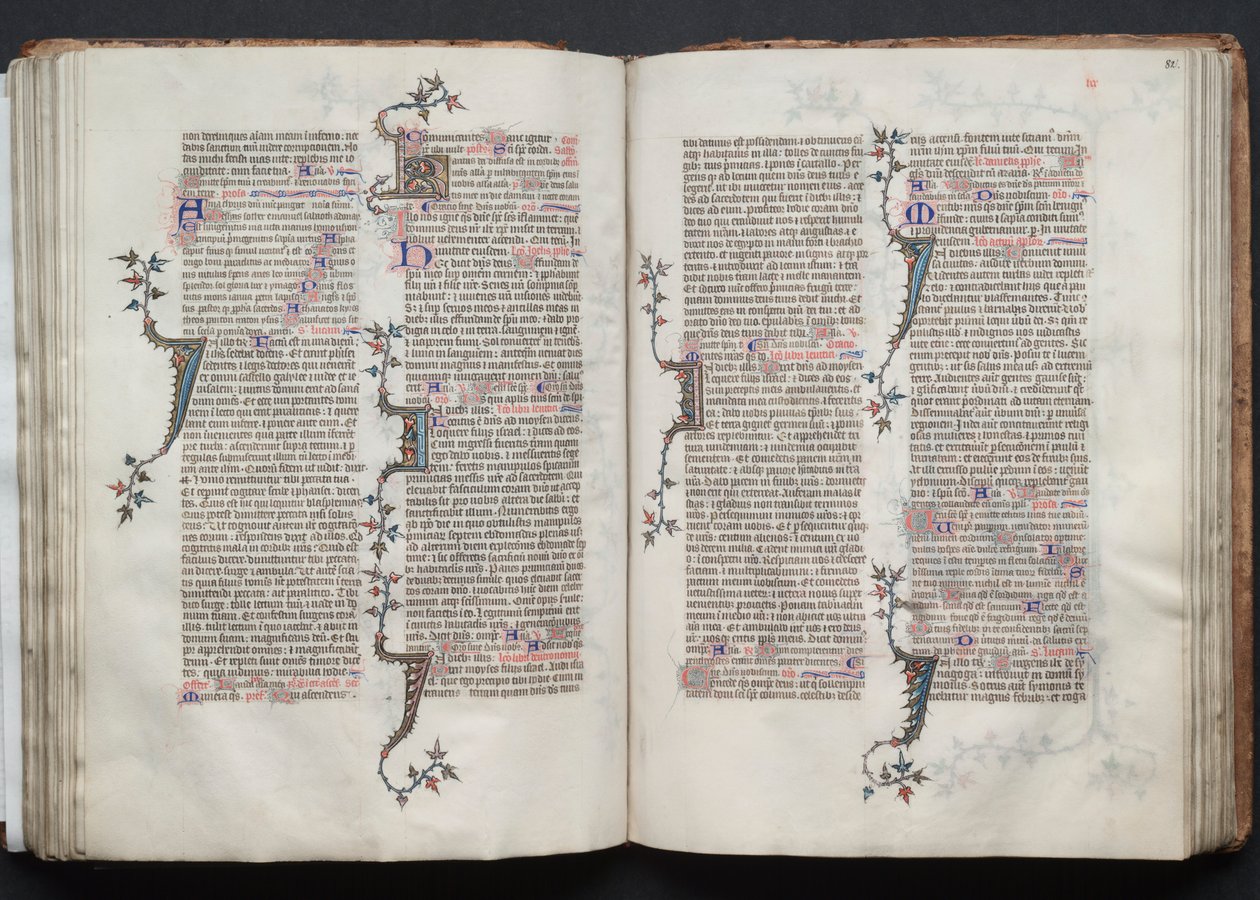 Mszał Gotha: Fol. 82r, Tekst, c. 1375. autorstwa Master of the Boqueteaux