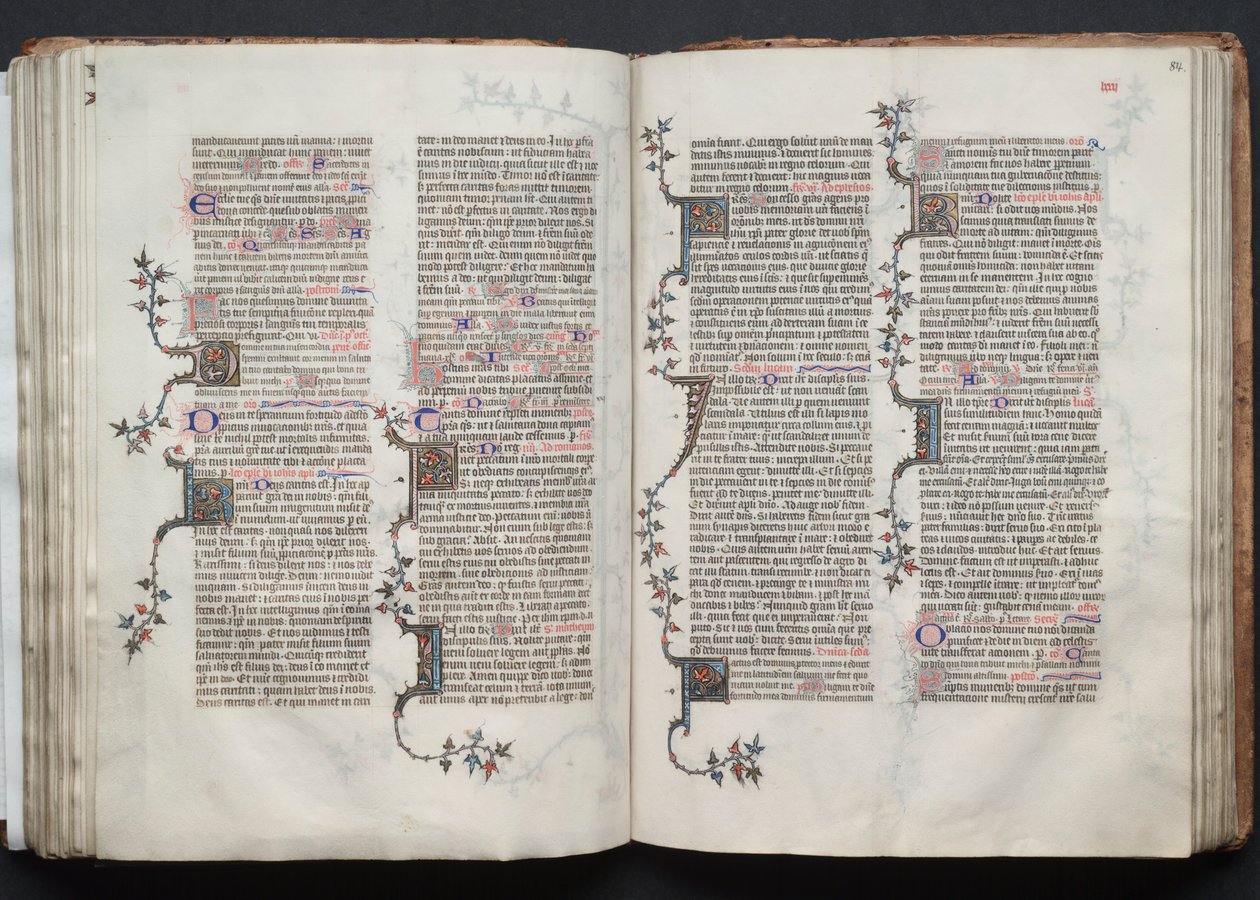 Mszał Gotha: Fol. 84r, Tekst, c. 1375. autorstwa Master of the Boqueteaux
