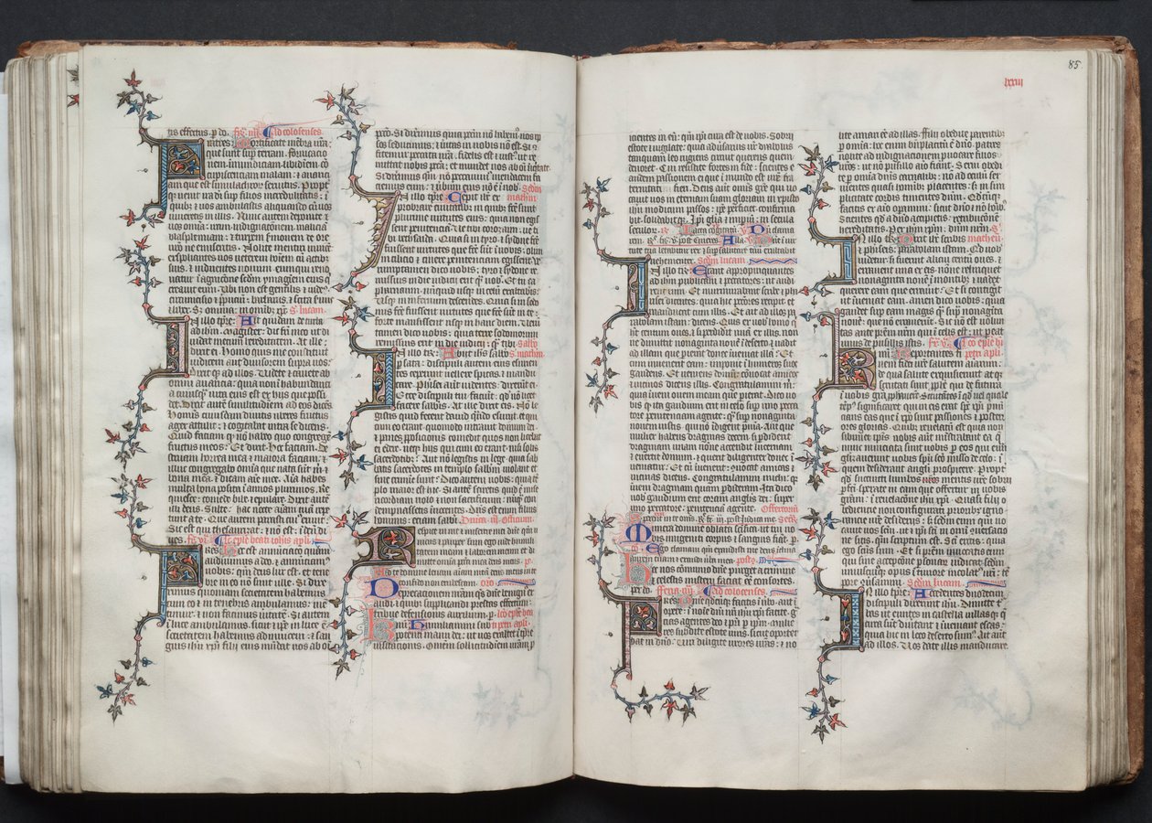 Mszał Gotha: Fol. 84v, Tekst, c. 1375. autorstwa Master of the Boqueteaux