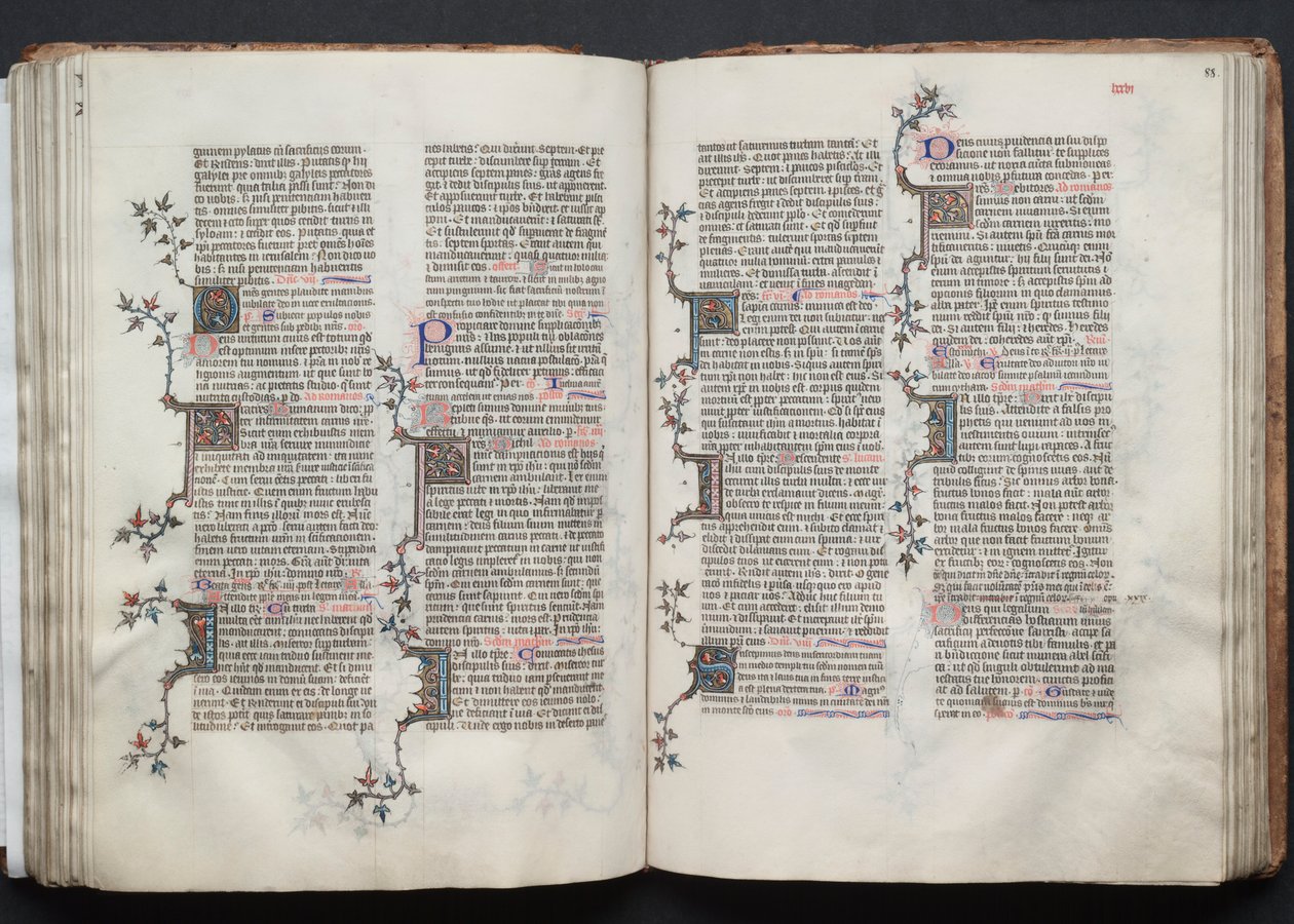 Mszał Gotha: Fol. 88r, Tekst, c. 1375. autorstwa Master of the Boqueteaux