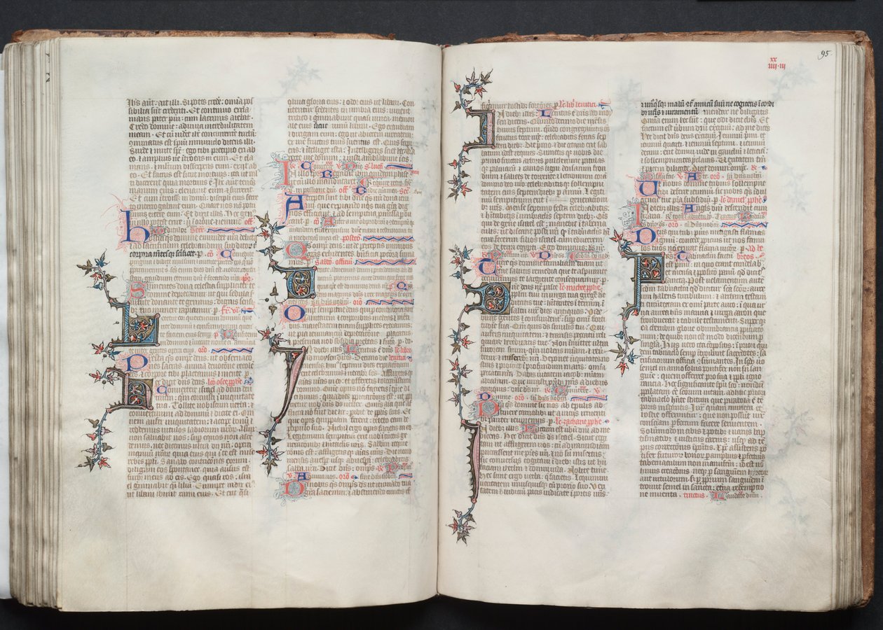 Mszał Gotha: Fol. 95r, Tekst, c. 1375. autorstwa Master of the Boqueteaux