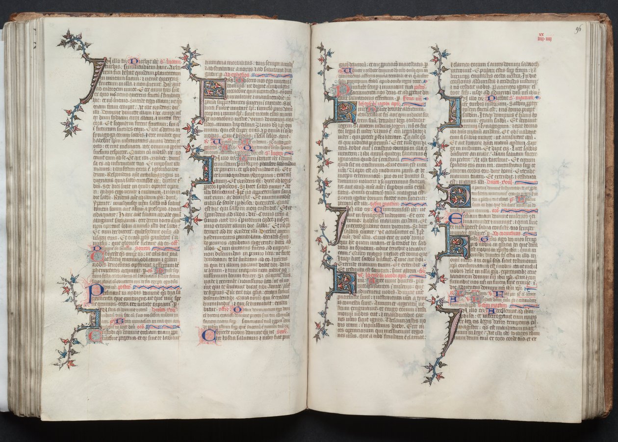Mszał Gotha: Fol. 96r, Tekst, c. 1375. autorstwa Master of the Boqueteaux