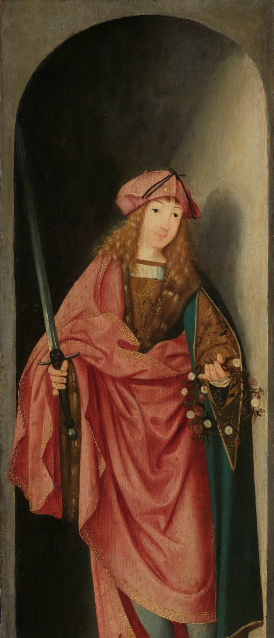 Św. Walerian, lewe skrzydło tryptyku autorstwa Master of the Brunswick Diptych (attributed to)
