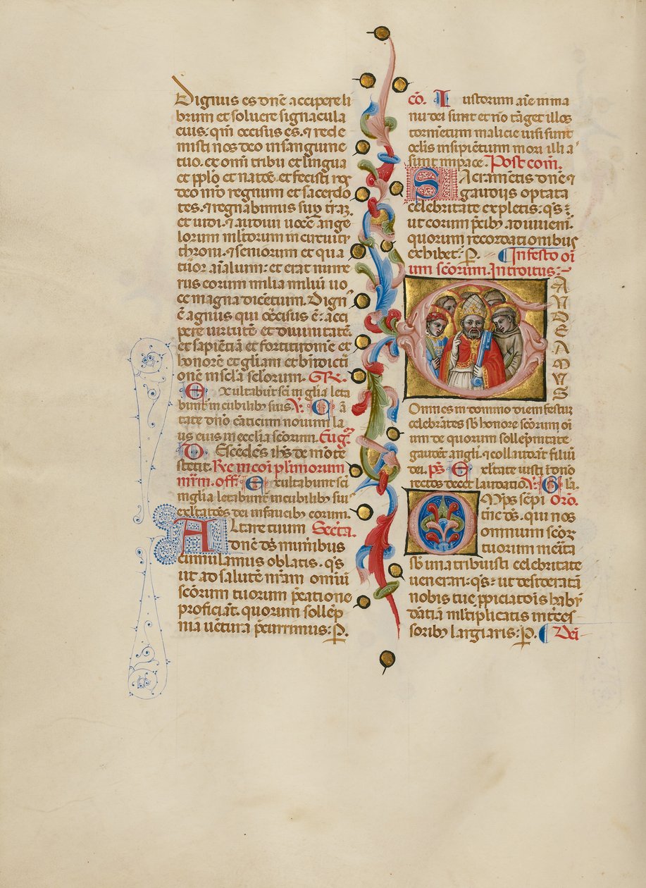 Inicjał G: Wszyscy Święci autorstwa Master of the Brussels Initials