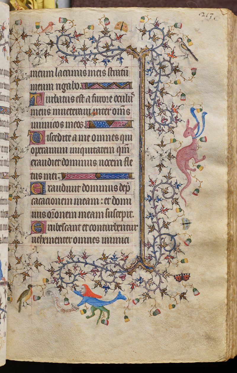 Godzinki Karola Szlachetnego, króla Nawarry (1361-1425): fol. 107r, tekst autorstwa Master of the Brussels Initials and Associates
