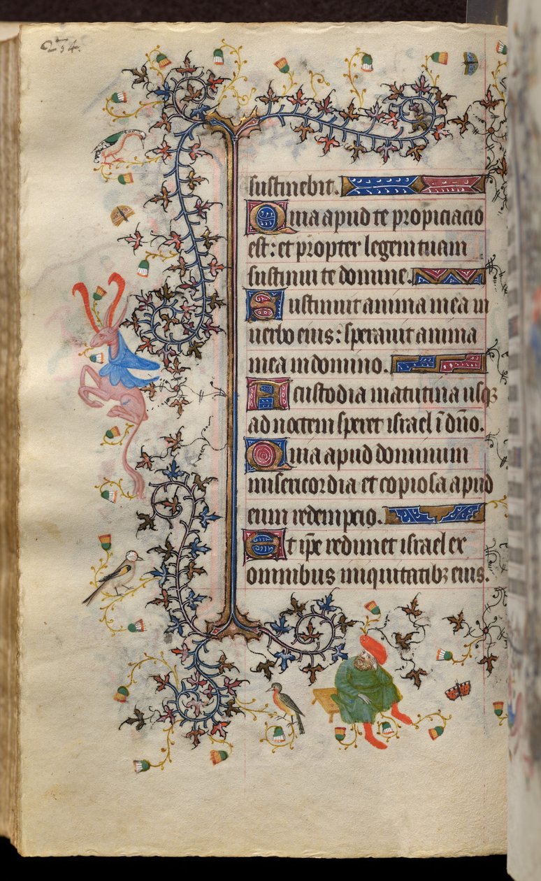 Godzinki Karola Szlachetnego, króla Nawarry (1361-1425): fol. 117v, tekst autorstwa Master of the Brussels Initials and Associates