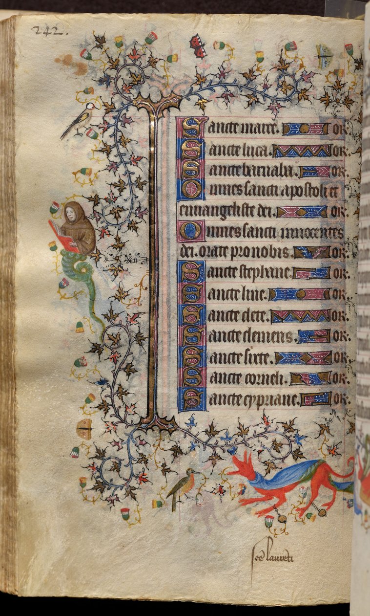 Godzinki Karola Szlachetnego, króla Nawarry (1361-1425): fol. 121v, tekst autorstwa Master of the Brussels Initials and Associates