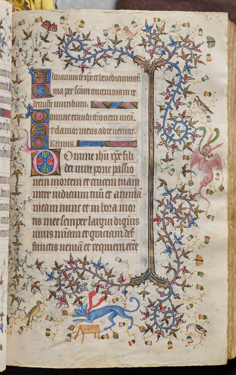 Godzinki Karola Szlachetnego, króla Nawarry (1361-1425): fol. 129r, tekst autorstwa Master of the Brussels Initials and Associates