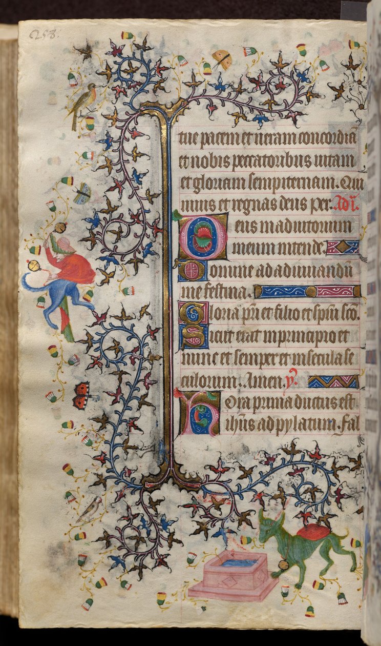Godzinki Karola Szlachetnego, króla Nawarry (1361-1425): fol. 129v, tekst autorstwa Master of the Brussels Initials and Associates