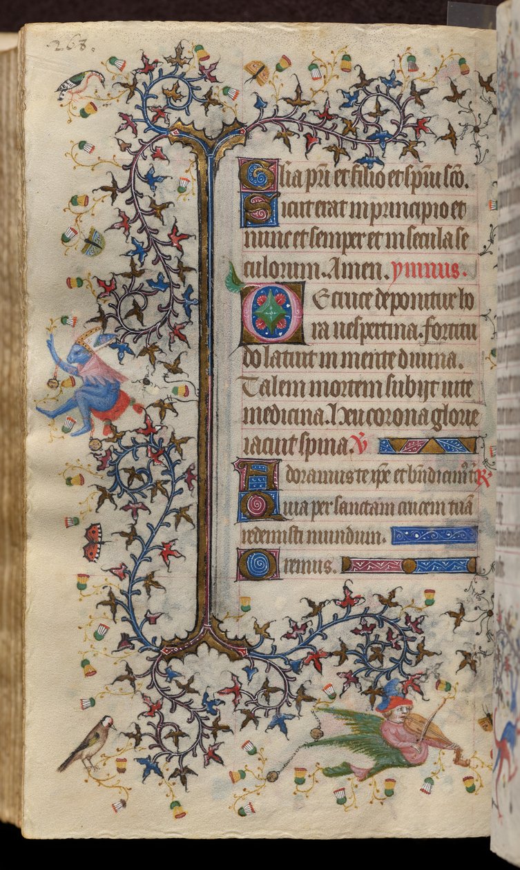 Godzinki Karola Szlachetnego, króla Nawarry (1361-1425): fol. 134v, tekst autorstwa Master of the Brussels Initials and Associates